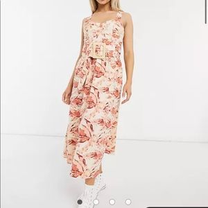 ASOS Floral Dress with Wicker Belt